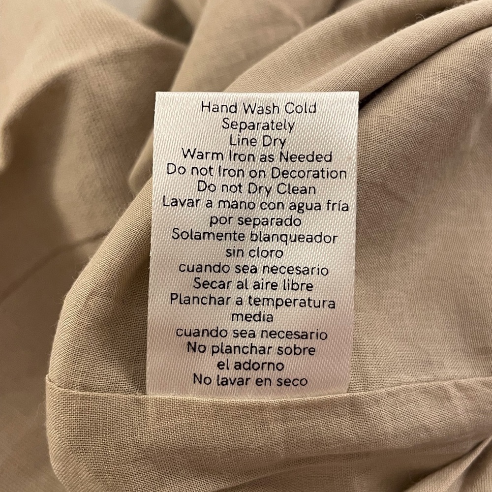 Venus Pants Beaded Linen Blend Bohemian Tan Size 8 - Picture 16 of 16